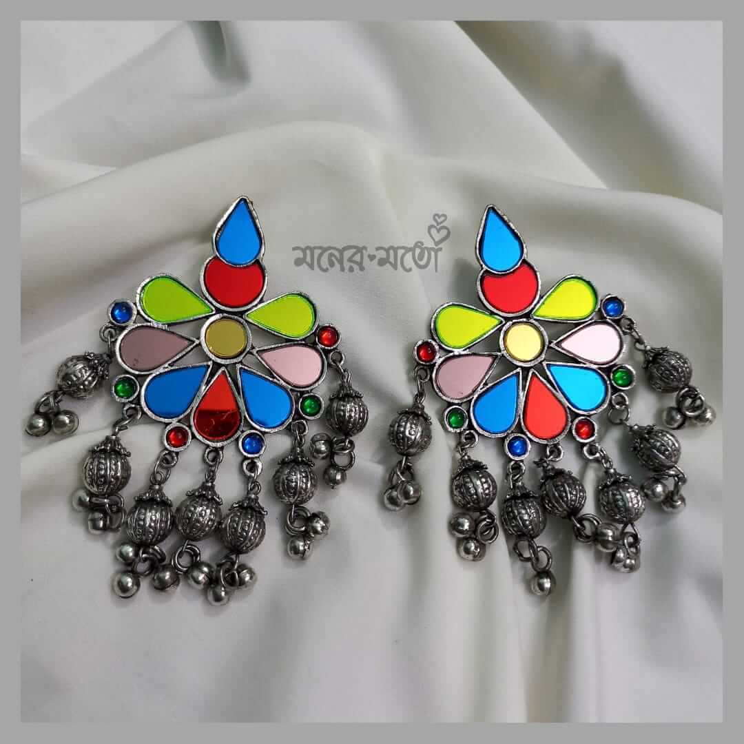 Buy The Mirror Magic - Oxidised Jhumka Earrings For Women & Girls Online -  Nesy Lifestyle