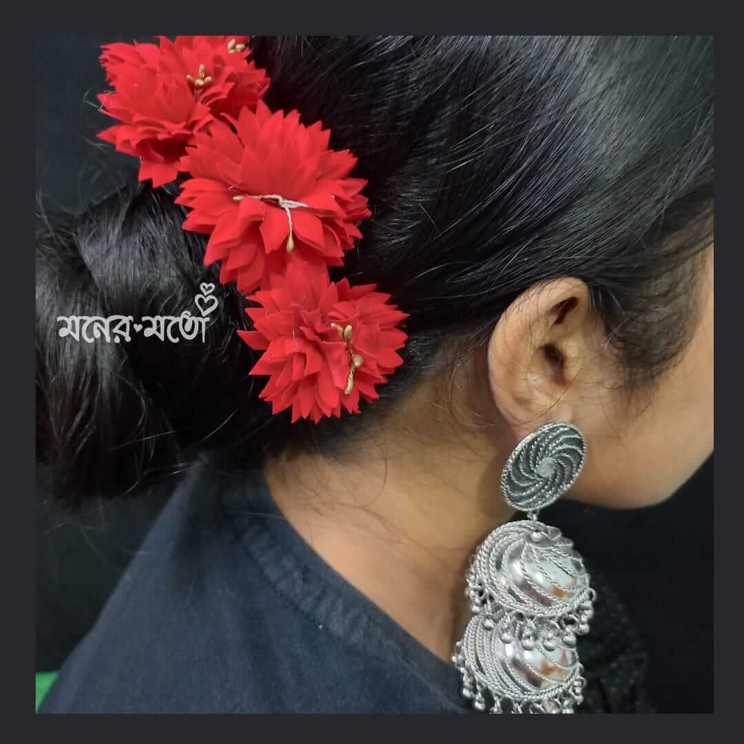 Red Peony Flower Hair Clip