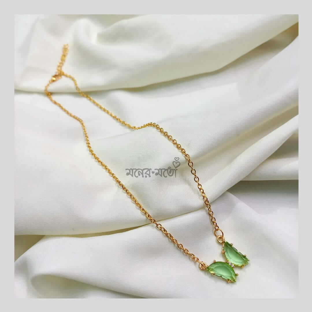 Natural Diamond & Green Tsavorite Butterfly 14K Gold Necklace – ASSAY