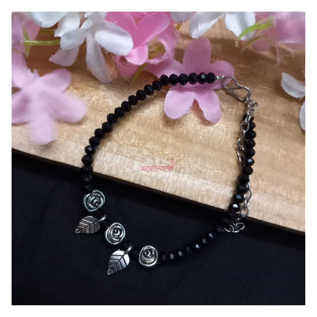 Black store crystal anklets