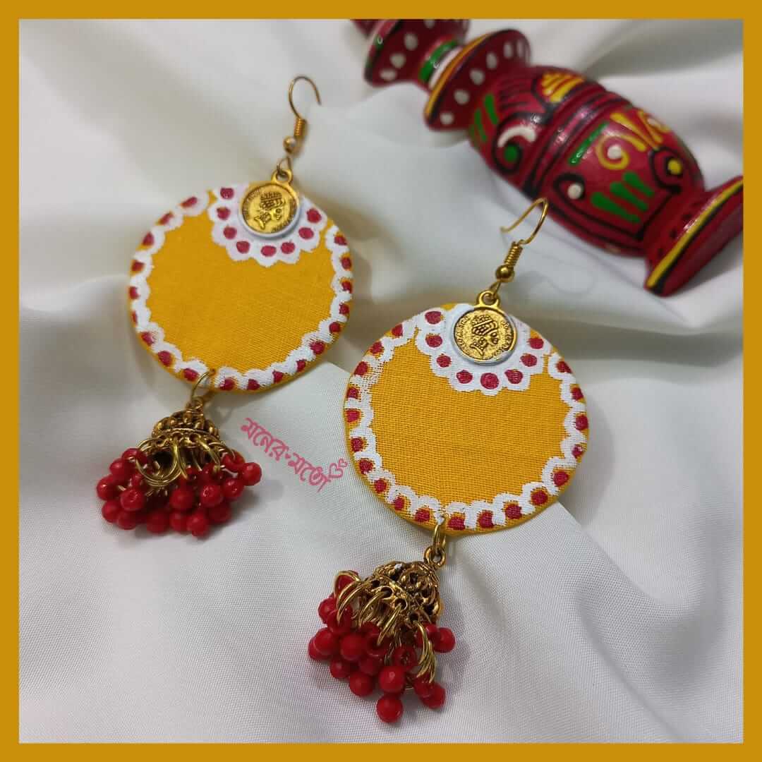 Modern Red Hoop Pearl Jhumka Jhumki Earrings Silk Thread Ethnic Earrings  other Colours Available - Etsy