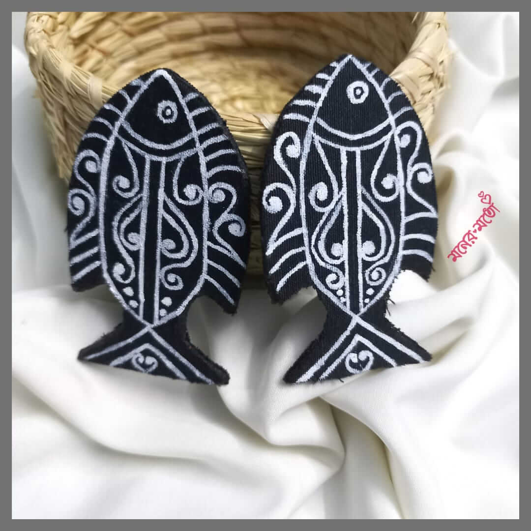 Earrings Wooden Hand Painted Earrings Ukrainian Folk Style Petrykivka  Painting Hook Silver 925.made to Order. - Etsy