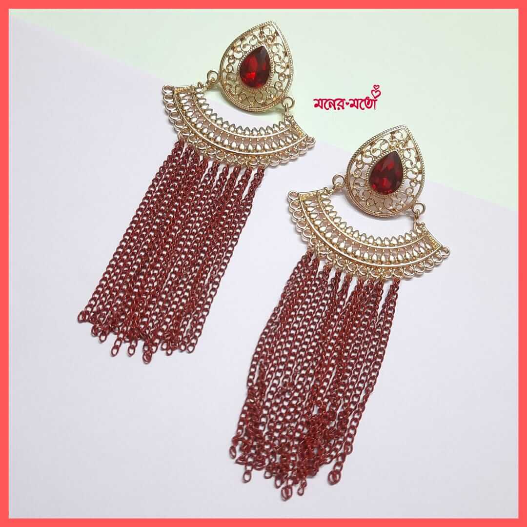 11. Naga earring ( Maroon Colour )Naga Tribe Inspired Handmade Earring