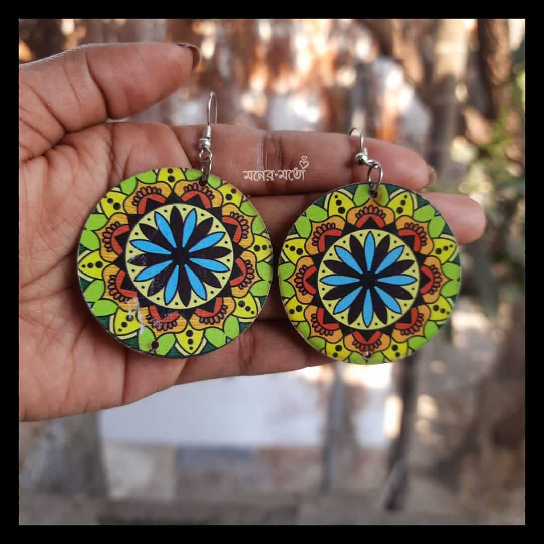 Traditional puppet painted wooden earring by KrutiArts | The Secret Label