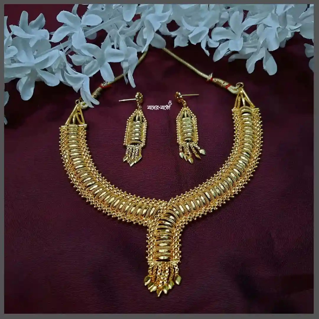 Gold Plated Peacock Necklace Set  Moner Moto - মনের মতো