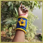 Blue Yellow Handmade Fabric Bangles Set