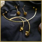 Minimal Brass Curve Necklace Set